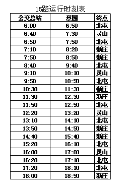 金山6路公交最新运行时间表